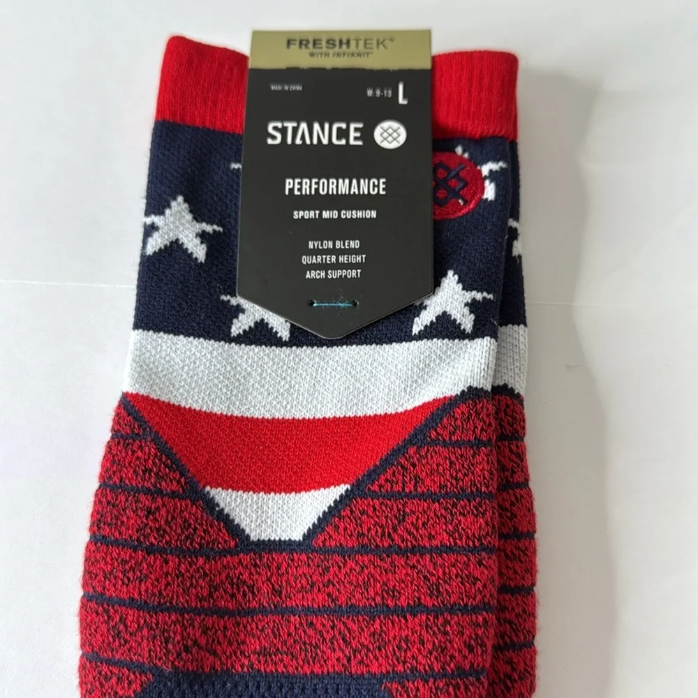 Stance Performance Socks. 2 Pairs. American / Patriotic. Size Large.